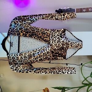 Velvet Leopard Onesie Urban Outfitter